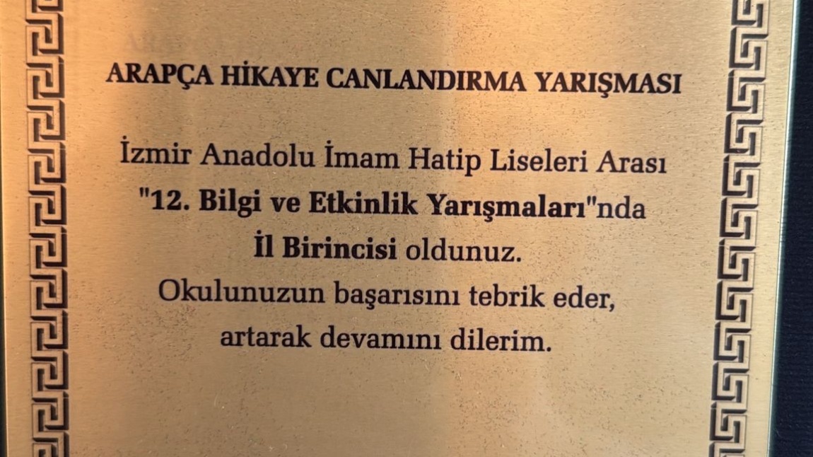 ARAPÇA HİKAYE CANLANDIRMA YARIŞMASI İL BİRİNCİLİĞİ